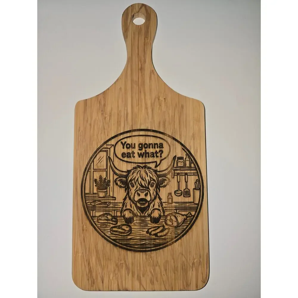 Charcuterie board cutting board funny decor highland cow cute kitchen trending